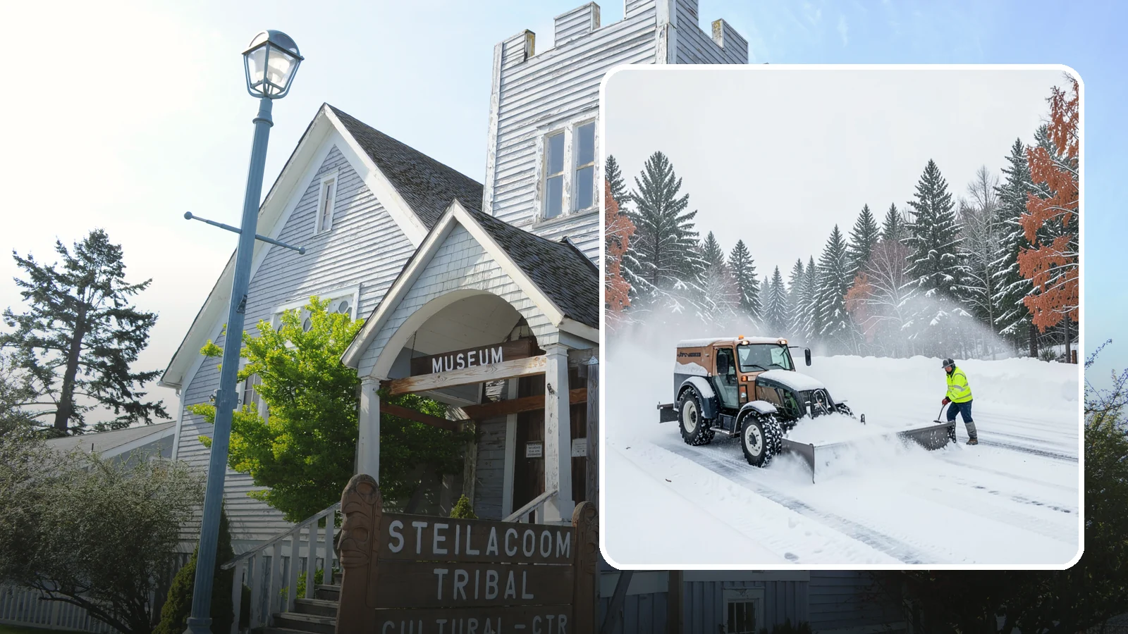Box Plow Service in Steilacoom, Pierce County, WA - Our box plows clear large flat surfaces efficiently by containing and carrying heavy snow in each pass.