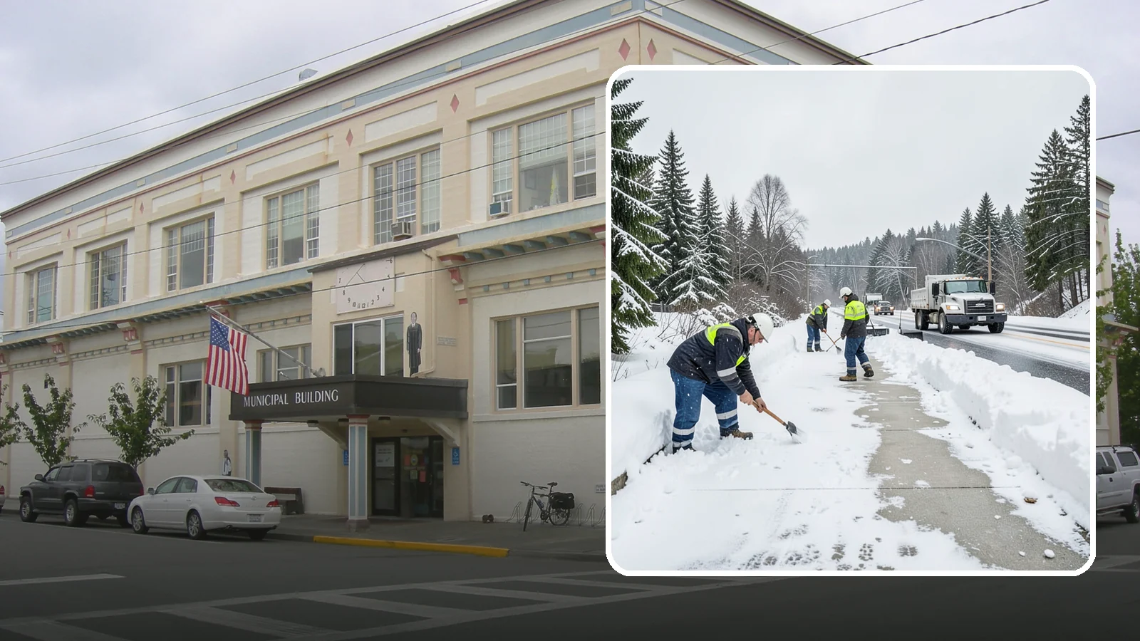 Bridge Deck Snow Removal in Anacortes, Skagit County, WA - Clearing and anti-icing of pedestrian and vehicle bridge decks that freeze before any road surface around them.