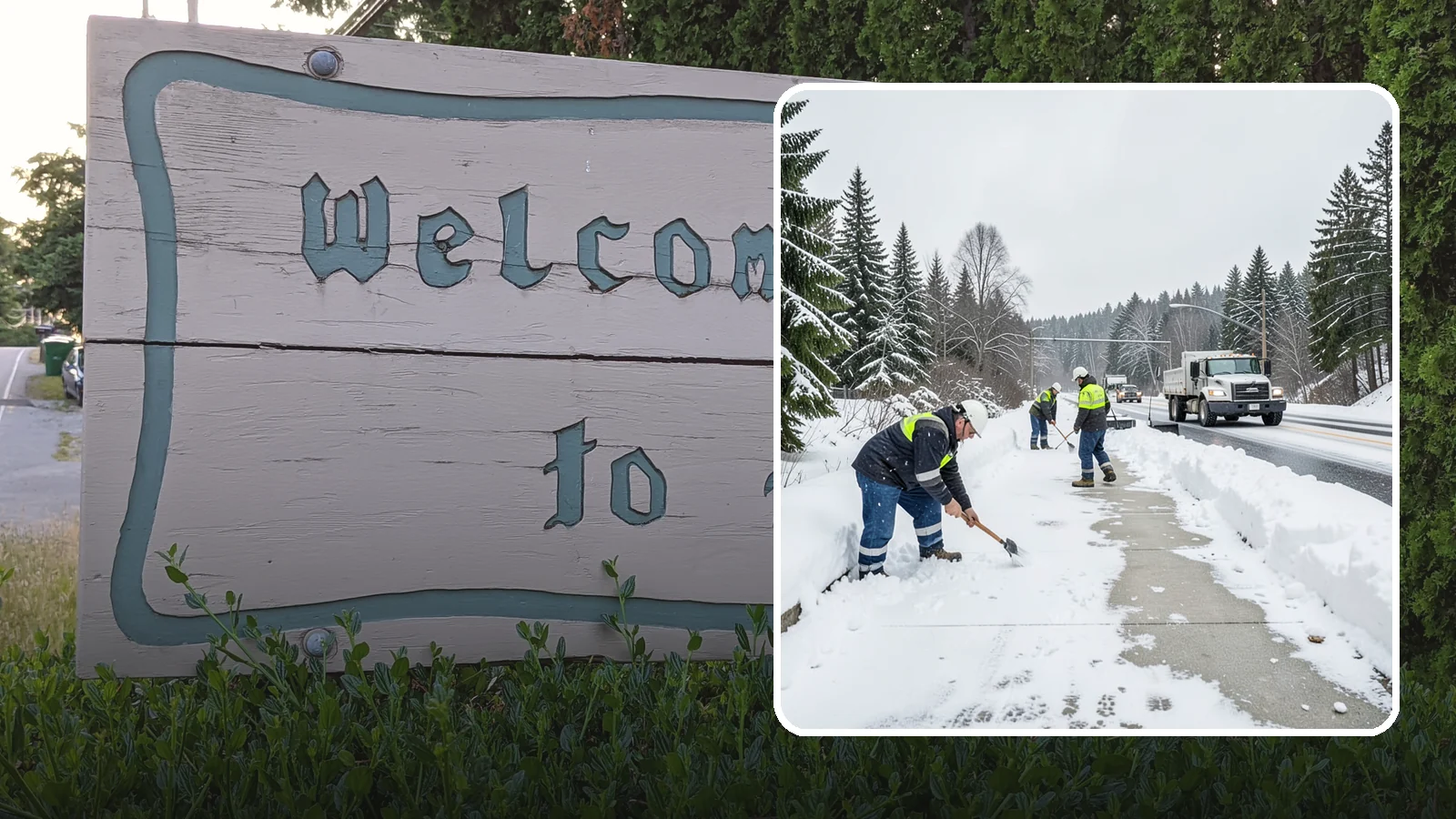 Bridge Deck Snow Removal in Brier, Snohomish County, WA - Clearing and anti-icing of pedestrian and vehicle bridge decks that freeze before any road surface around them.