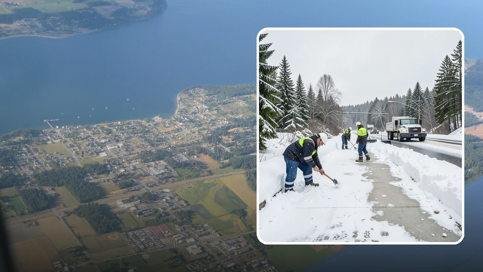Bridge Deck Snow Removal in Coupeville, Island County, WA - Clearing and anti-icing of pedestrian and vehicle bridge decks that freeze before any road surface around them.