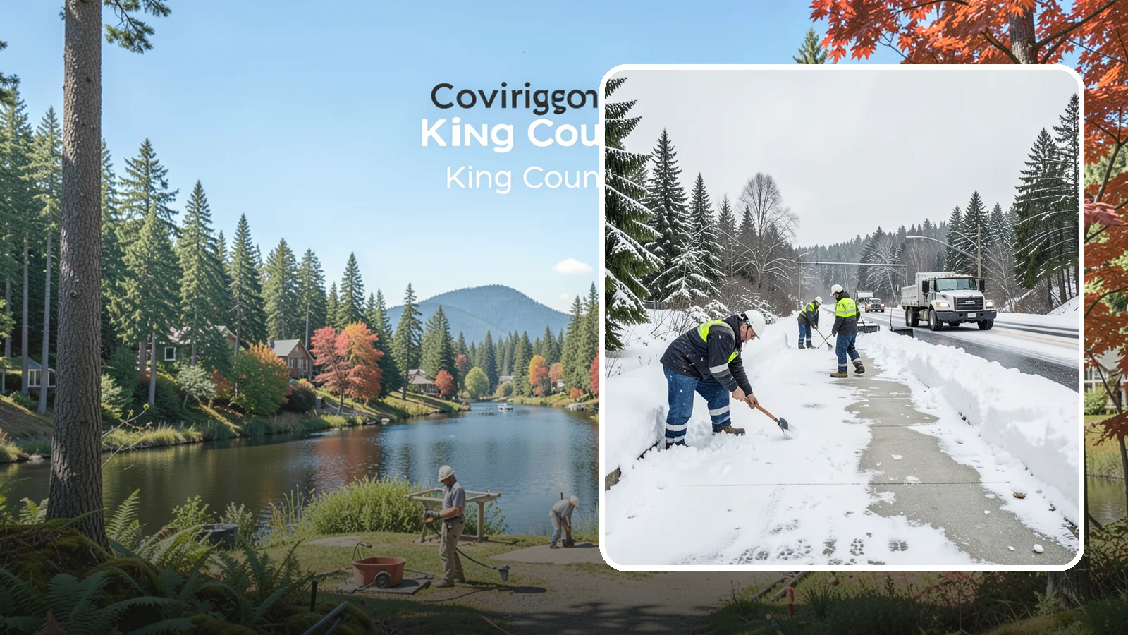 Bridge Deck Snow Removal in Covington, King County, WA - Clearing and anti-icing of pedestrian and vehicle bridge decks that freeze before any road surface around them.