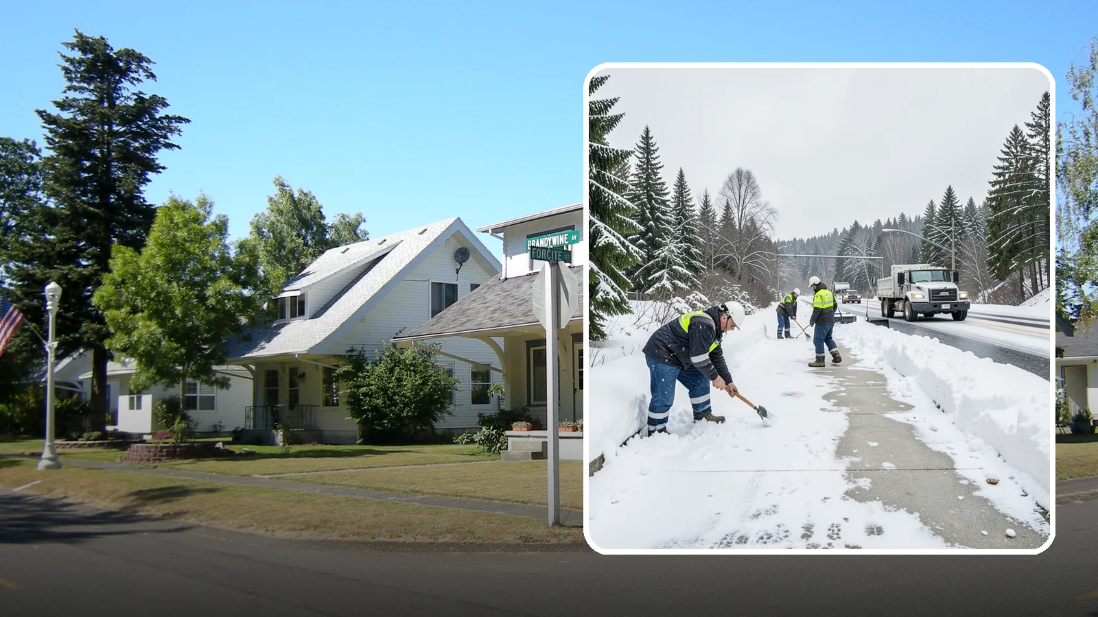 Bridge Deck Snow Removal in DuPont, Pierce County, WA - Clearing and anti-icing of pedestrian and vehicle bridge decks that freeze before any road surface around them.