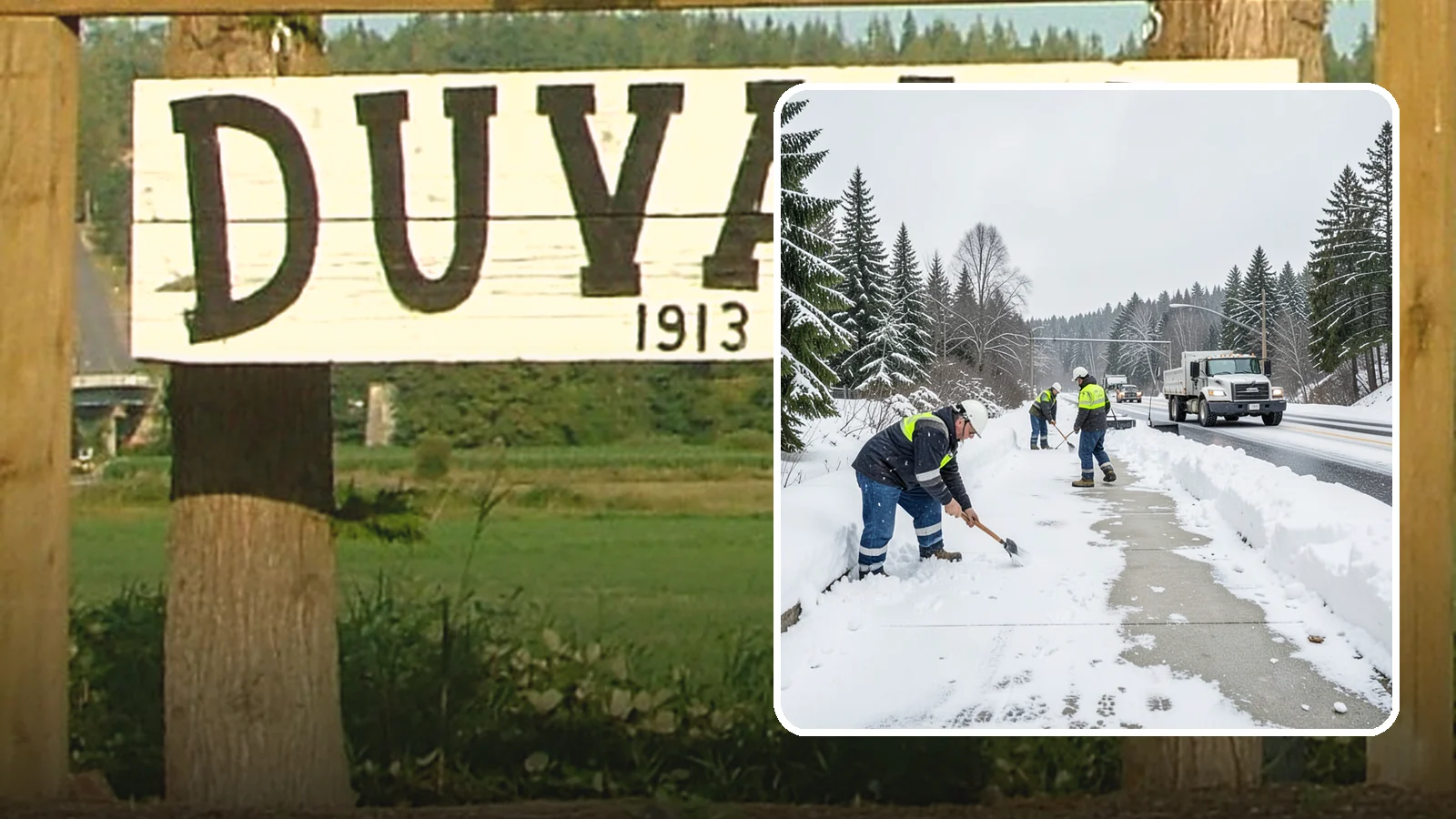Bridge Deck Snow Removal in Duvall, King County, WA - Clearing and anti-icing of pedestrian and vehicle bridge decks that freeze before any road surface around them.