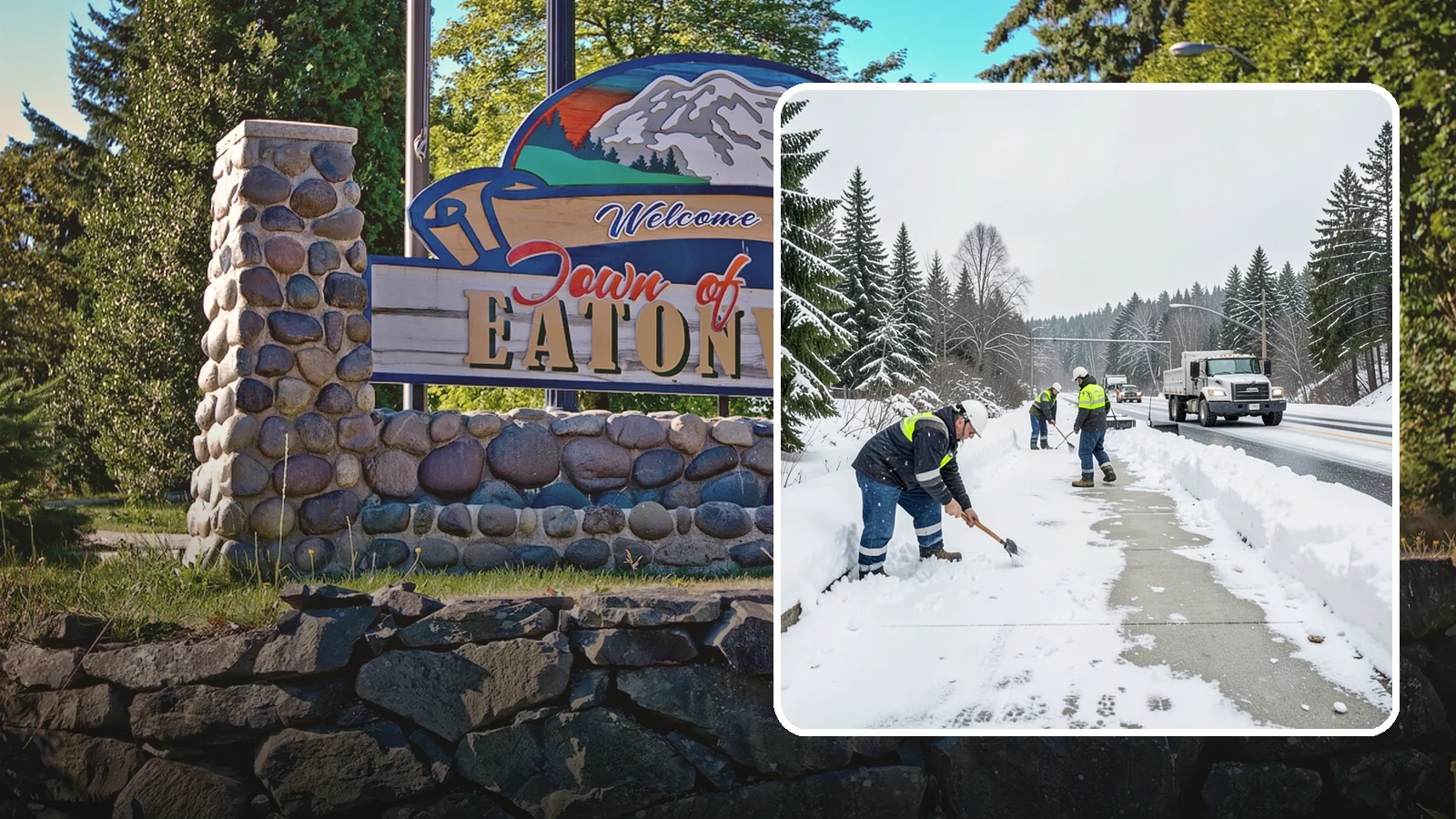 Bridge Deck Snow Removal in Eatonville, Pierce County, WA - Clearing and anti-icing of pedestrian and vehicle bridge decks that freeze before any road surface around them.
