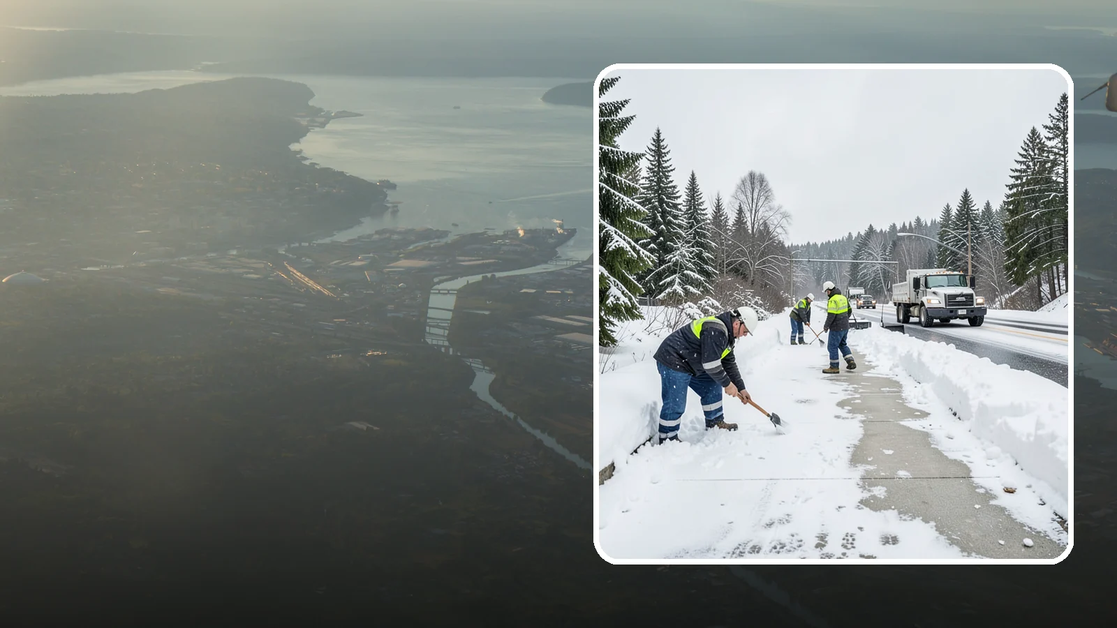 Bridge Deck Snow Removal in Fife, Pierce County, WA - Clearing and anti-icing of pedestrian and vehicle bridge decks that freeze before any road surface around them.