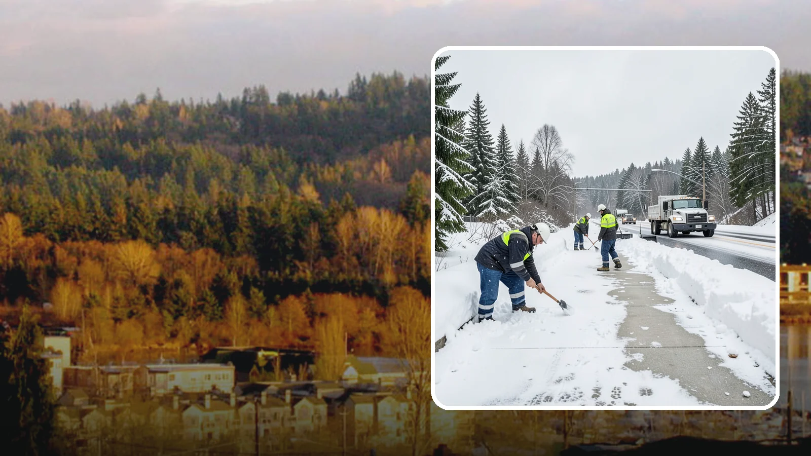 Bridge Deck Snow Removal in Kenmore, King County, WA - Clearing and anti-icing of pedestrian and vehicle bridge decks that freeze before any road surface around them.