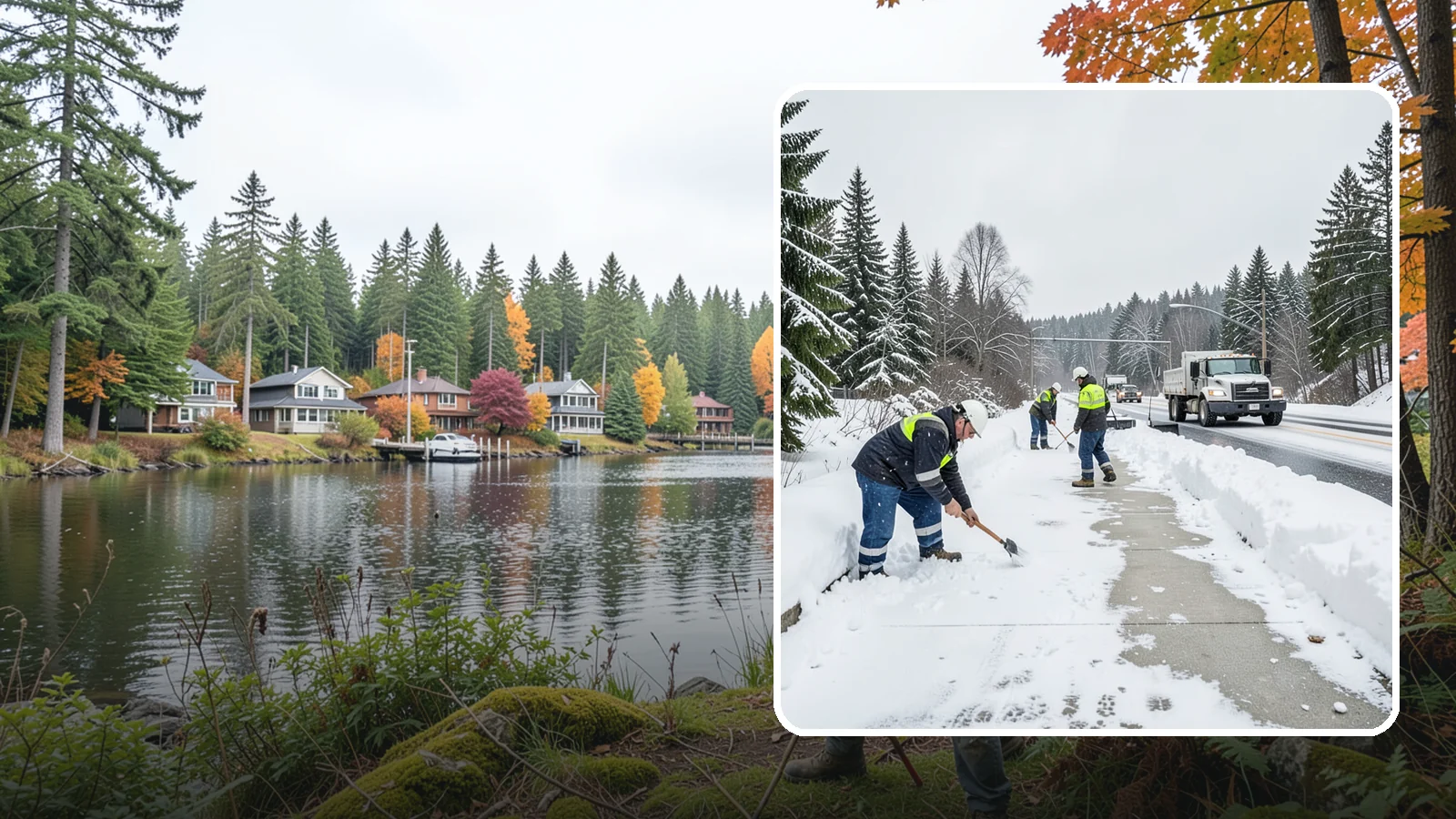 Bridge Deck Snow Removal in La Conner, Skagit County, WA - Clearing and anti-icing of pedestrian and vehicle bridge decks that freeze before any road surface around them.