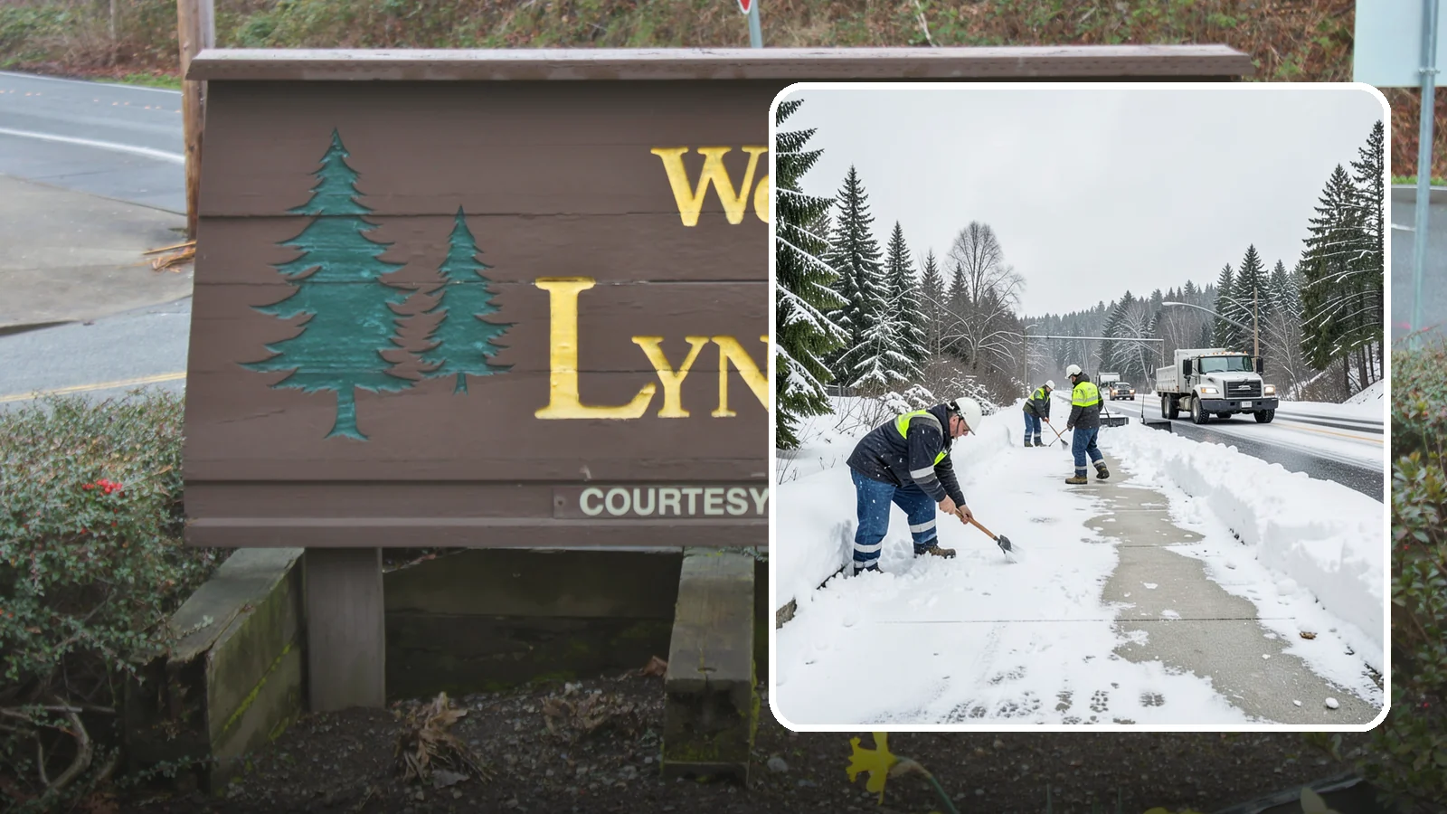 Bridge Deck Snow Removal in Lynnwood, Snohomish County, WA - Clearing and anti-icing of pedestrian and vehicle bridge decks that freeze before any road surface around them.
