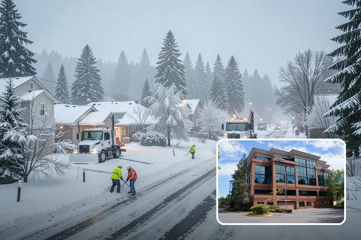 Bridge Deck Snow Removal in Mountlake Terrace, Snohomish County, WA - Addresses the surface that freezes first in any cold event