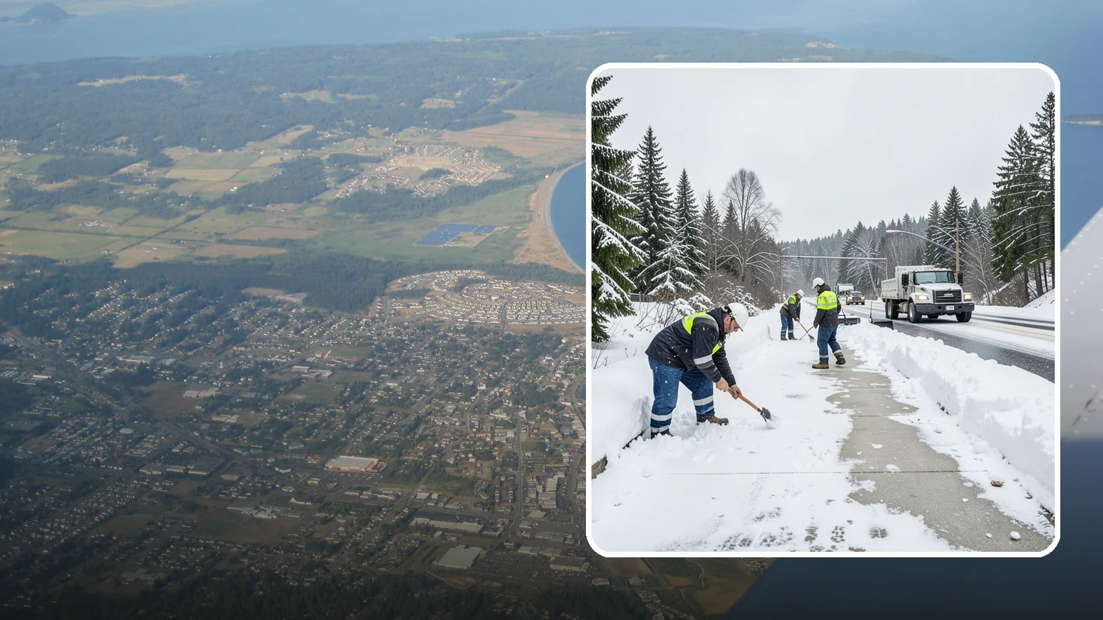 Bridge Deck Snow Removal in Oak Harbor, Island County, WA - Clearing and anti-icing of pedestrian and vehicle bridge decks that freeze before any road surface around them.