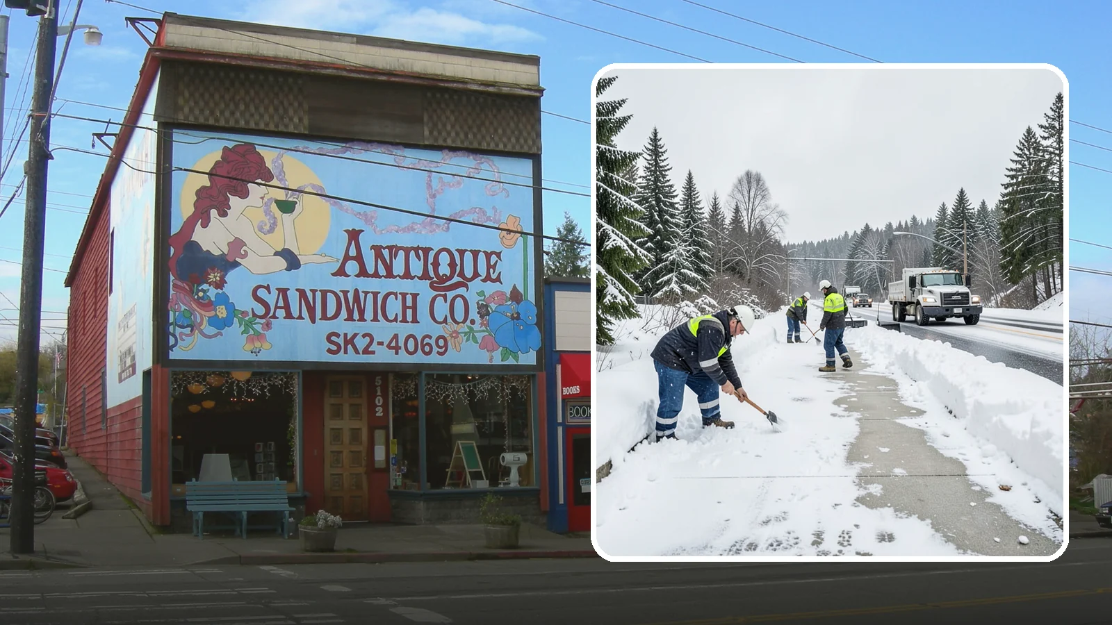 Bridge Deck Snow Removal in Ruston, Pierce County, WA - Clearing and anti-icing of pedestrian and vehicle bridge decks that freeze before any road surface around them.