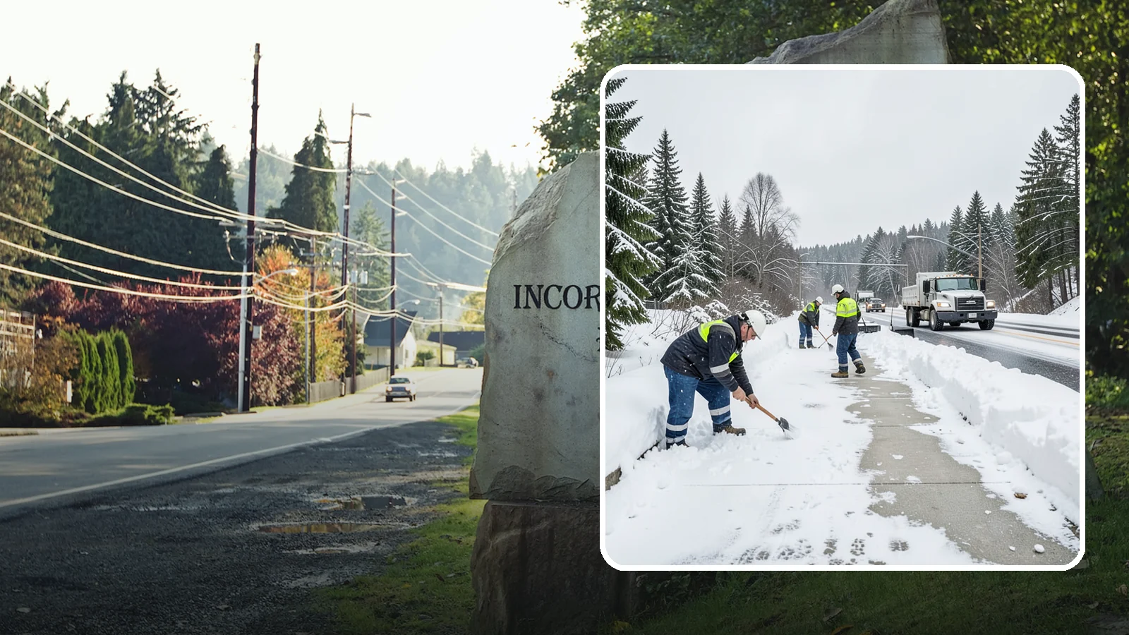 Bridge Deck Snow Removal in Wilkeson, Pierce County, WA - Clearing and anti-icing of pedestrian and vehicle bridge decks that freeze before any road surface around them.