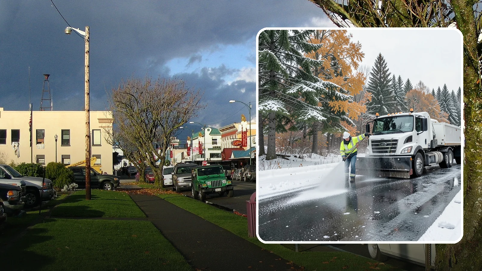 Brine Application in Arlington, Snohomish County, WA - Brine application lays down a liquid salt solution that stops ice from bonding to pavement before a storm arrives.