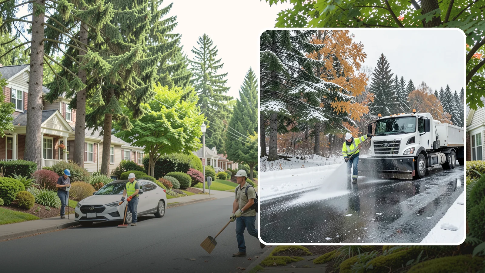 Brine Application in Beaux Arts Village, King County, WA - Brine application lays down a liquid salt solution that stops ice from bonding to pavement before a storm arrives.