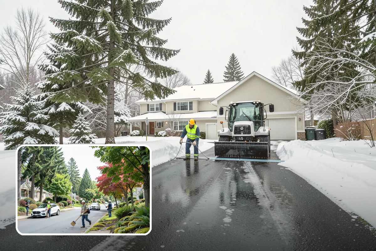 Brine Application in Beaux Arts Village, King County, WA - Stops ice from bonding before it forms, cutting down later scraping