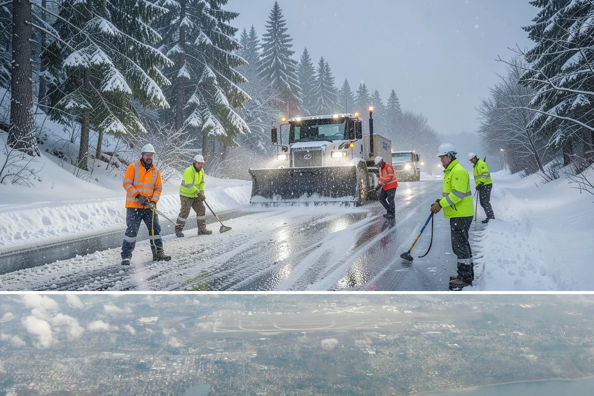 Brine Application in Burien, King County, WA - Brine pretreatment is applied ahead of forecast frost and freezing-rain events throughout the November-to-February window.