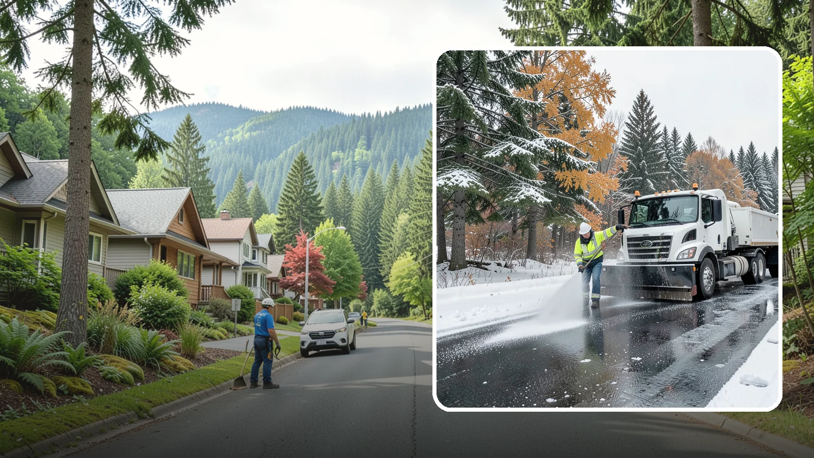 Brine Application in Darrington, Snohomish County, WA - Brine application lays down a liquid salt solution that stops ice from bonding to pavement before a storm arrives.