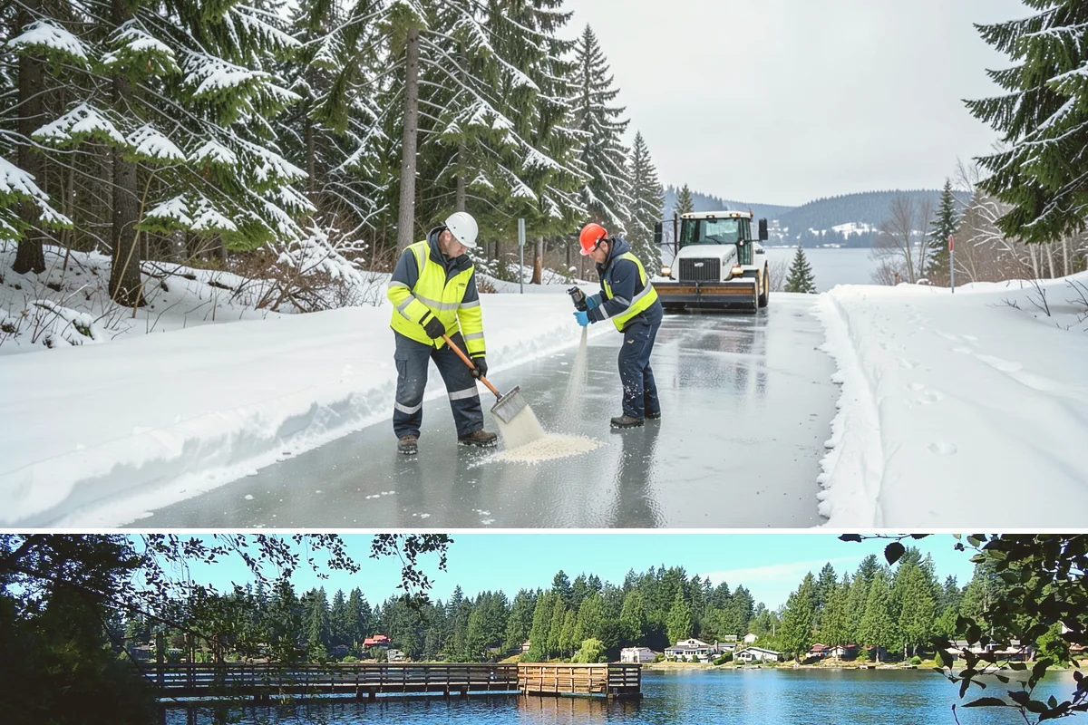 Brine Application in Federal Way, King County, WA - Brine pretreatment is applied ahead of forecast frost and freezing-rain events throughout the November-to-February window.