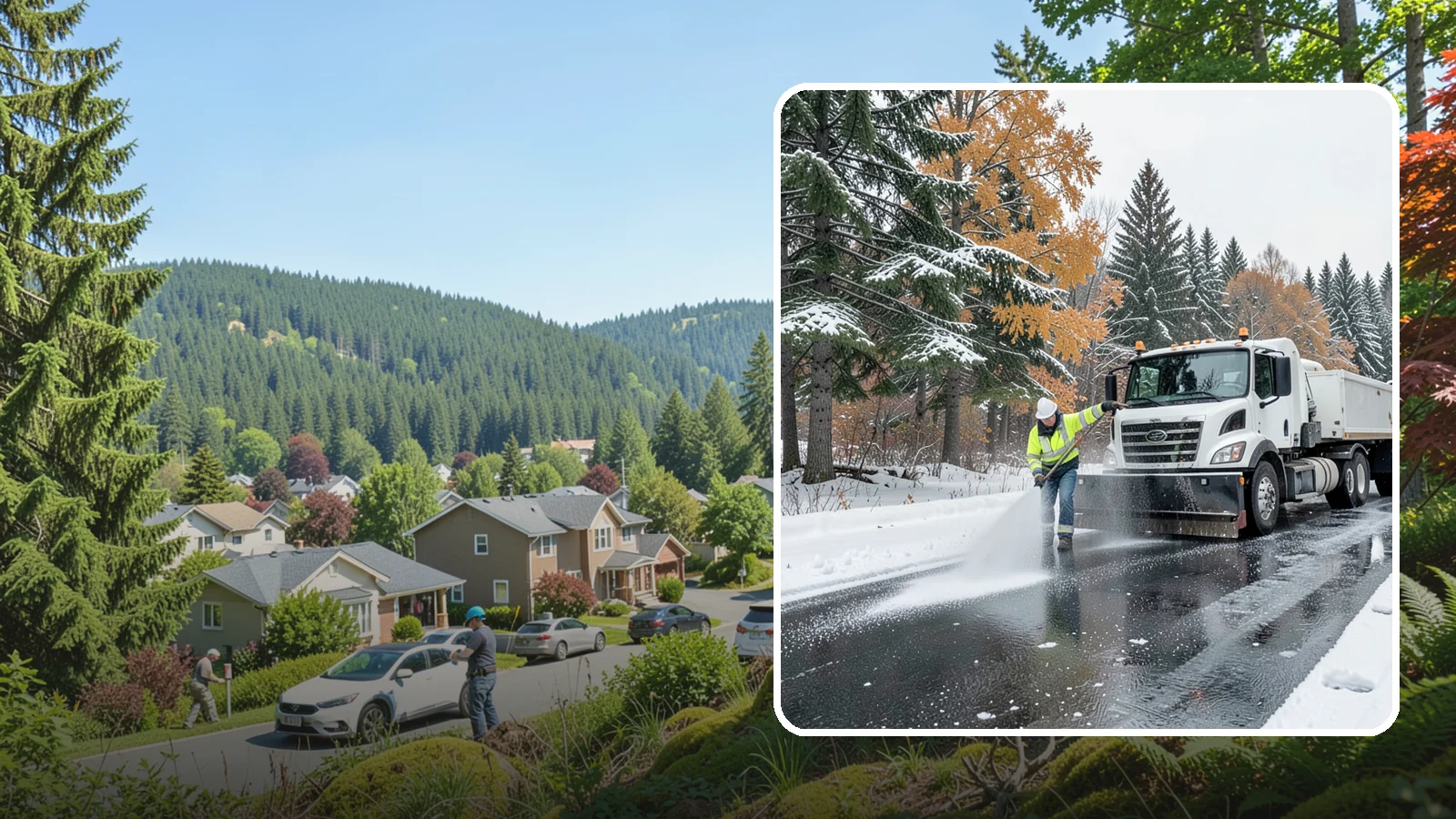 Brine Application in Index, Snohomish County, WA - Brine application lays down a liquid salt solution that stops ice from bonding to pavement before a storm arrives.