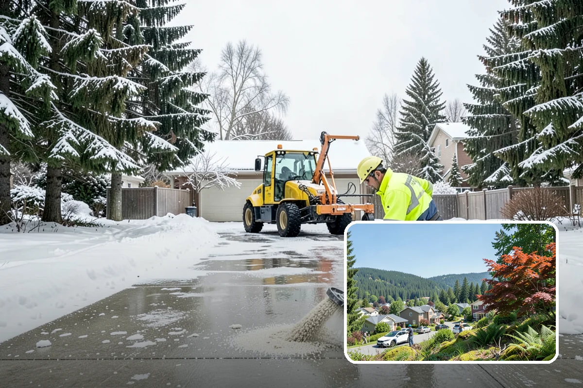 Brine Application in Index, Snohomish County, WA - Stops ice from bonding before it forms, cutting down later scraping