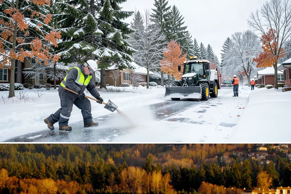 Brine Application in Kenmore, King County, WA - Brine pretreatment is applied ahead of forecast frost and freezing-rain events throughout the November-to-February window.