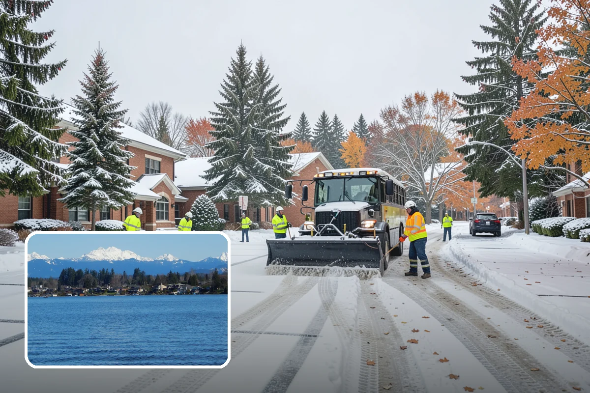 Brine Application in Lake Stevens, Snohomish County, WA - Stops ice from bonding before it forms, cutting down later scraping