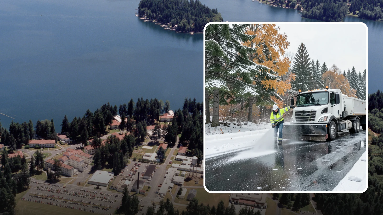 Brine Application in Lakewood, Pierce County, WA - Brine application lays down a liquid salt solution that stops ice from bonding to pavement before a storm arrives.