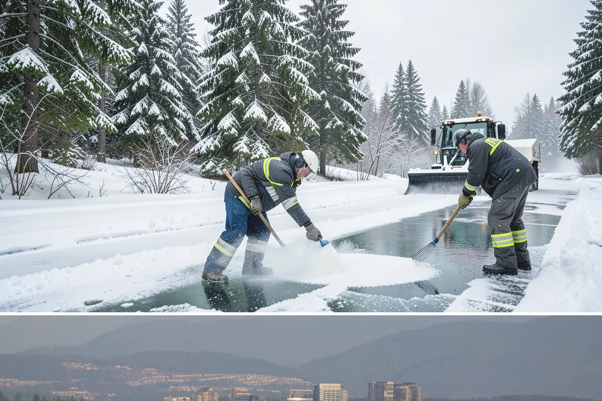 Brine Application in Medina, King County, WA - Brine pretreatment is applied ahead of forecast frost and freezing-rain events throughout the November-to-February window.
