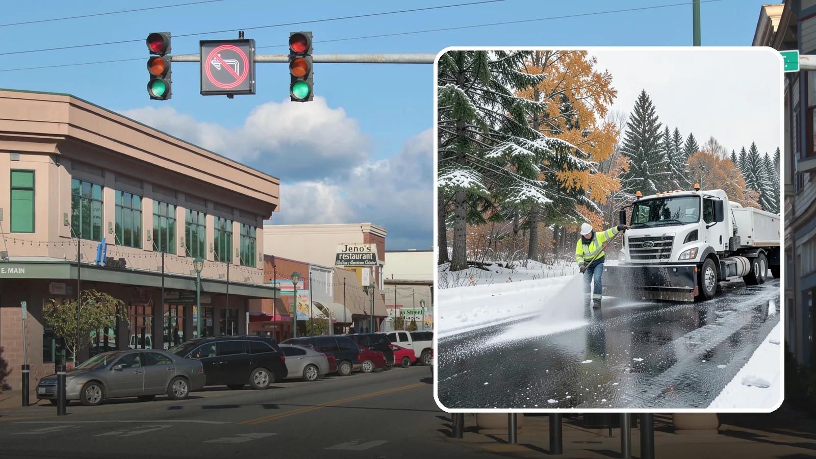 Brine Application in Monroe, Snohomish County, WA - Brine application lays down a liquid salt solution that stops ice from bonding to pavement before a storm arrives.