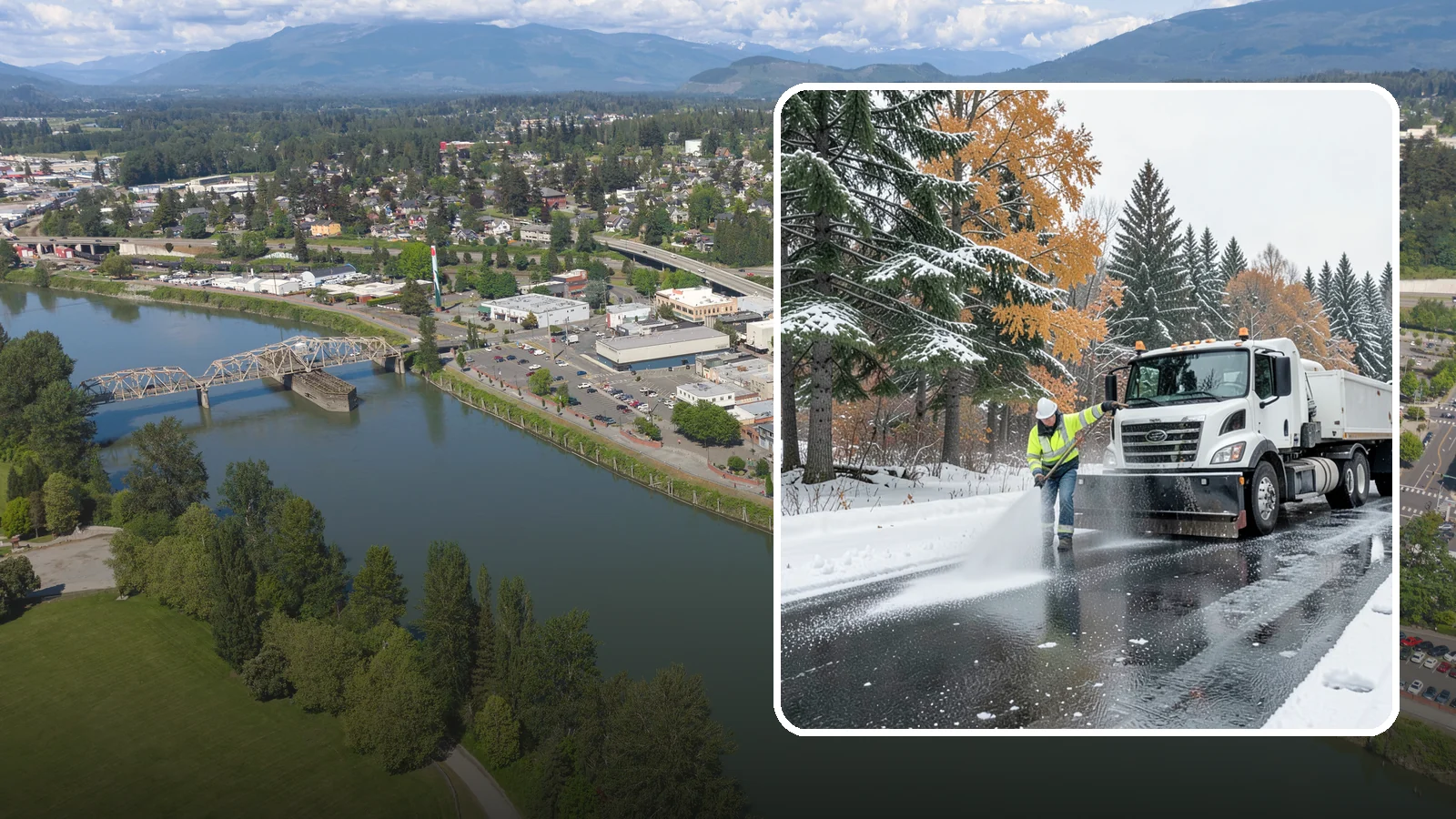 Brine Application in Mount Vernon, Skagit County, WA - Brine application lays down a liquid salt solution that stops ice from bonding to pavement before a storm arrives.