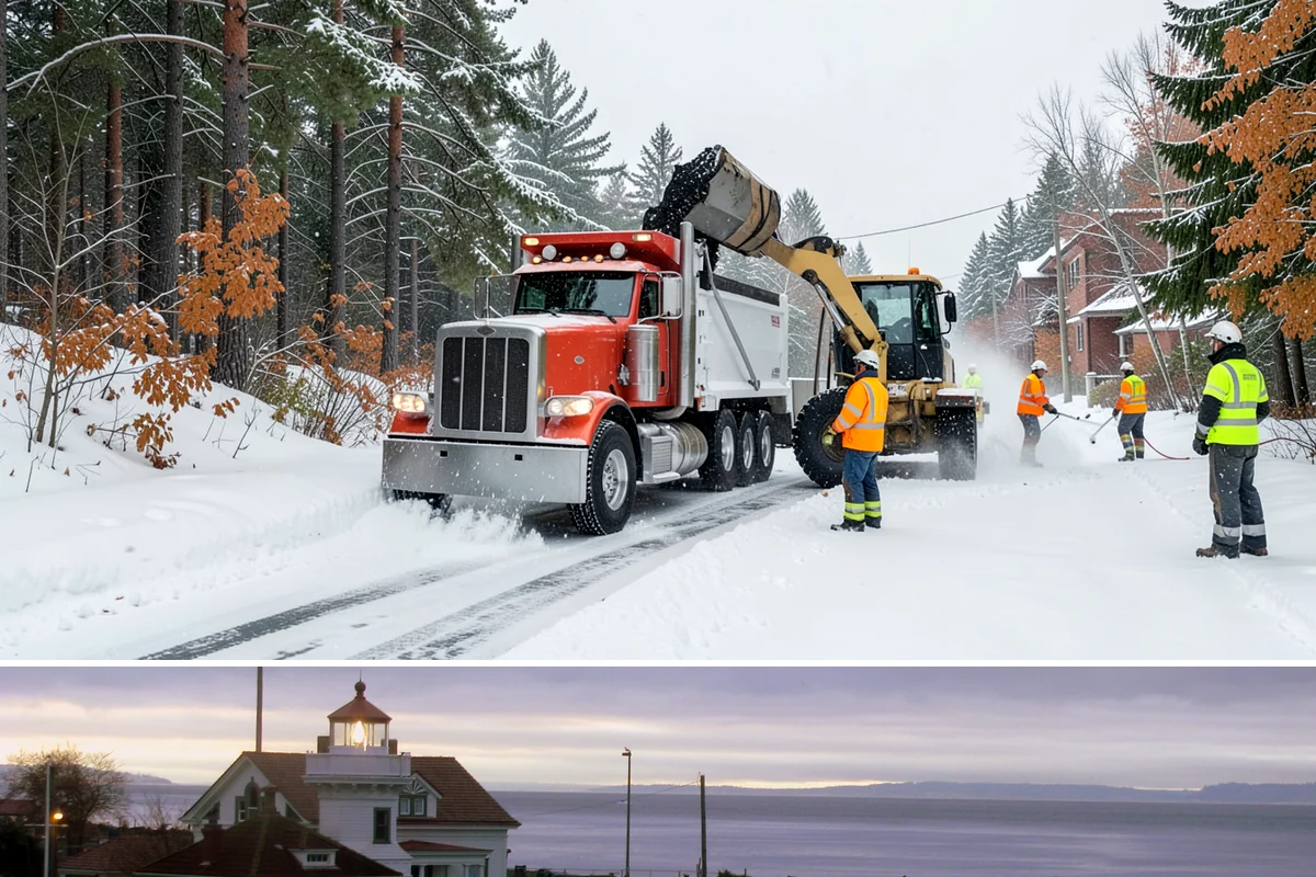 Brine Application in Mukilteo, Snohomish County, WA - Brine pretreatment is applied ahead of forecast frost and freezing-rain events throughout the November-to-February window.