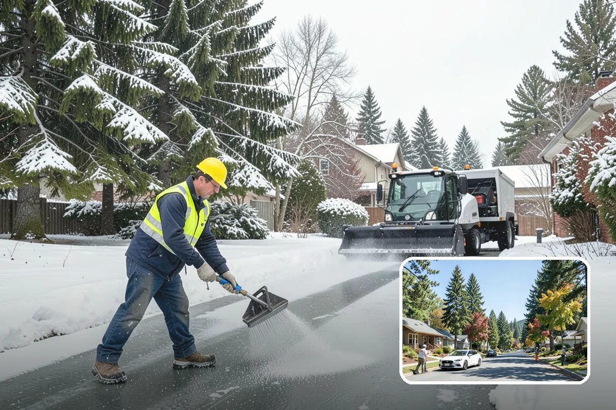 Brine Application in Orting, Pierce County, WA - Stops ice from bonding before it forms, cutting down later scraping