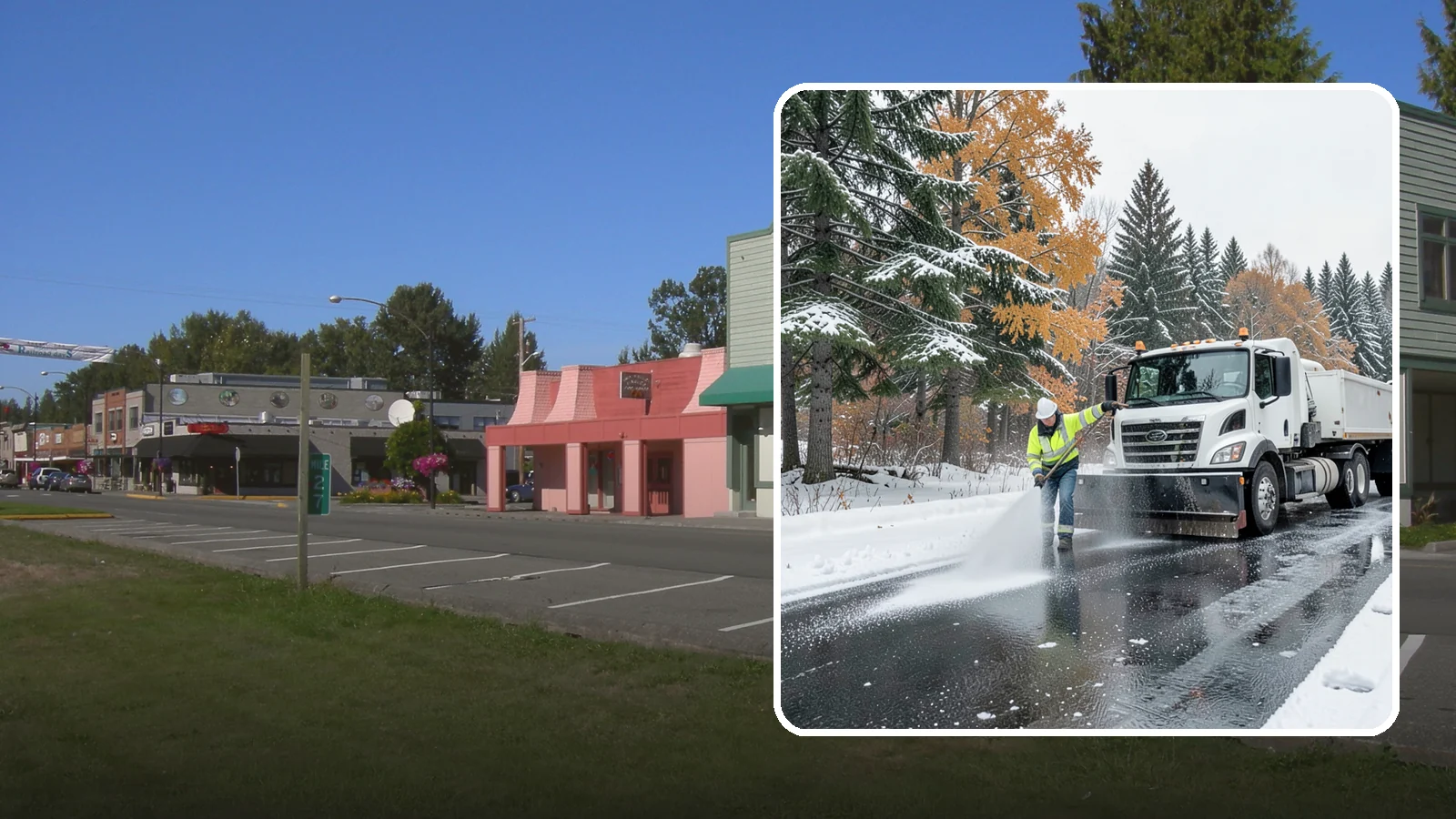 Brine Application in Snoqualmie, King County, WA - Brine application lays down a liquid salt solution that stops ice from bonding to pavement before a storm arrives.