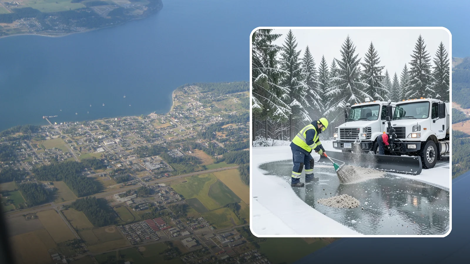 Brine Truck Service in Coupeville, Island County, WA - Our brine trucks pre-treat surfaces with liquid deicer so ice never bonds in the first place.