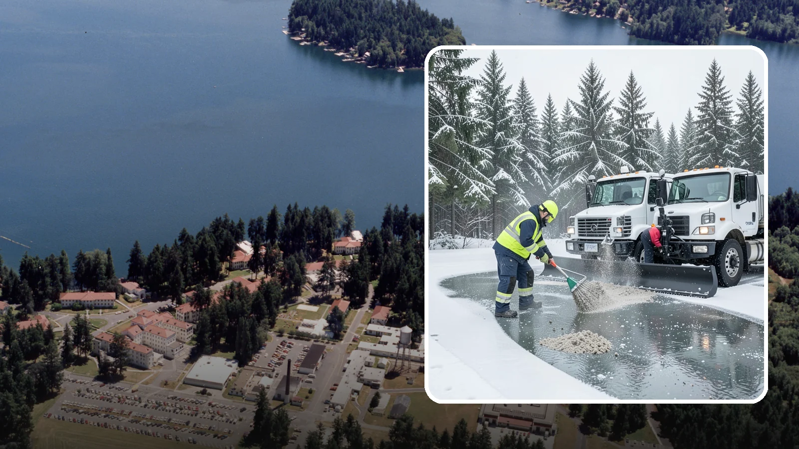 Brine Truck Service in Lakewood, Pierce County, WA - Our brine trucks pre-treat surfaces with liquid deicer so ice never bonds in the first place.
