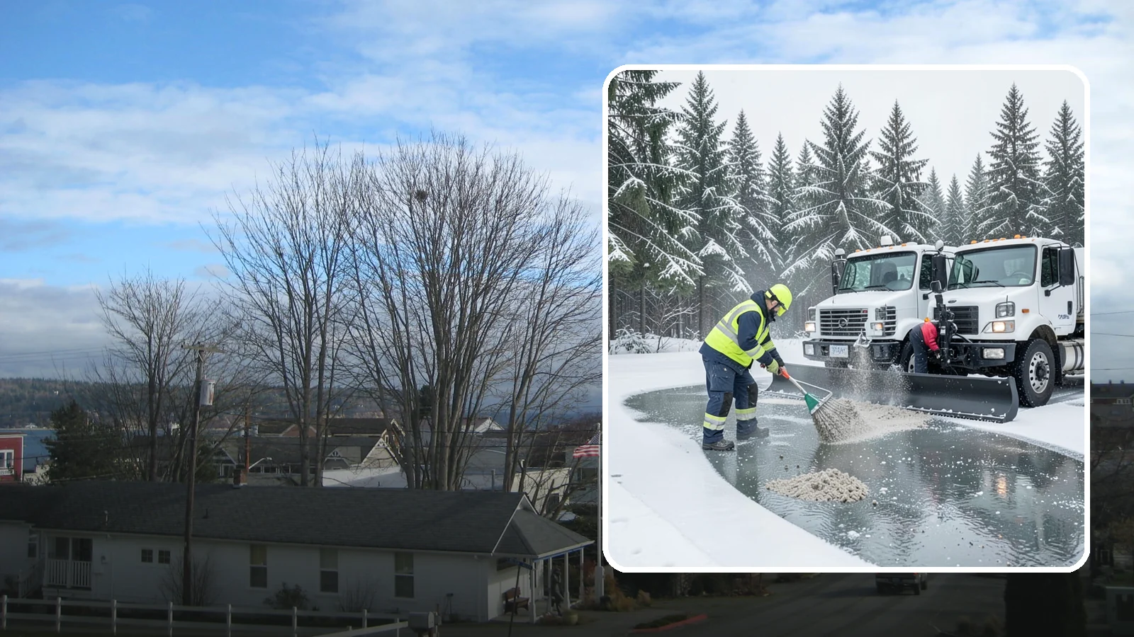 Brine Truck Service in Langley, Island County, WA - Our brine trucks pre-treat surfaces with liquid deicer so ice never bonds in the first place.