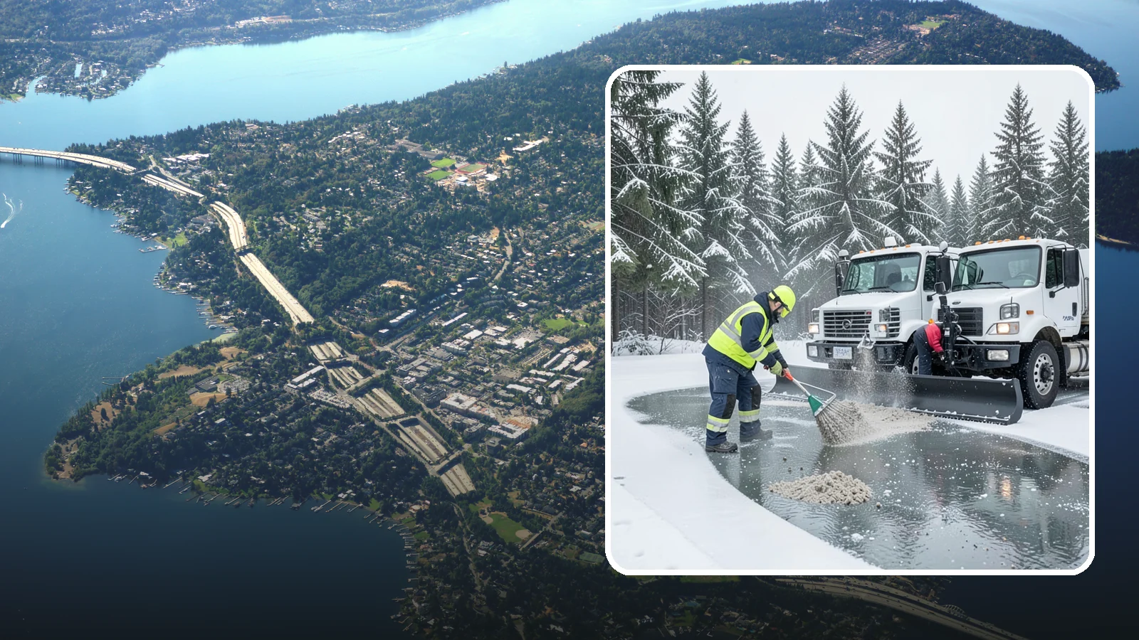 Brine Truck Service in Mercer Island, King County, WA - Our brine trucks pre-treat surfaces with liquid deicer so ice never bonds in the first place.