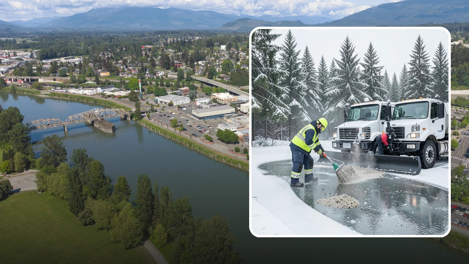 Brine Truck Service in Mount Vernon, Skagit County, WA - Our brine trucks pre-treat surfaces with liquid deicer so ice never bonds in the first place.