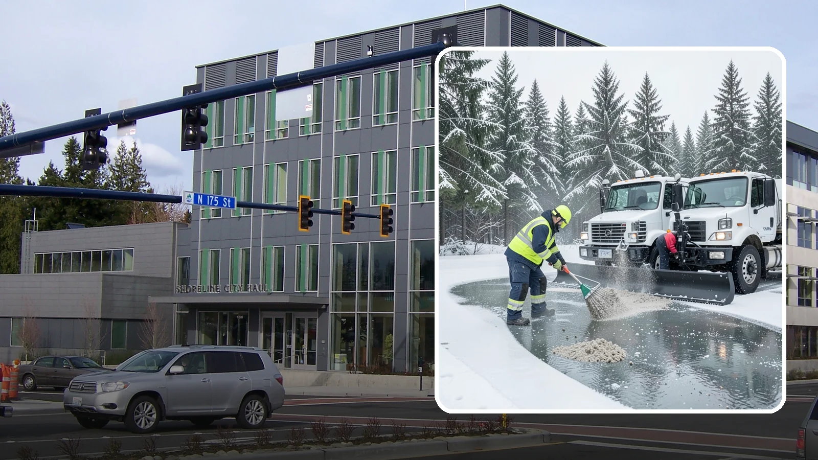 Brine Truck Service in Shoreline, King County, WA - Our brine trucks pre-treat surfaces with liquid deicer so ice never bonds in the first place.
