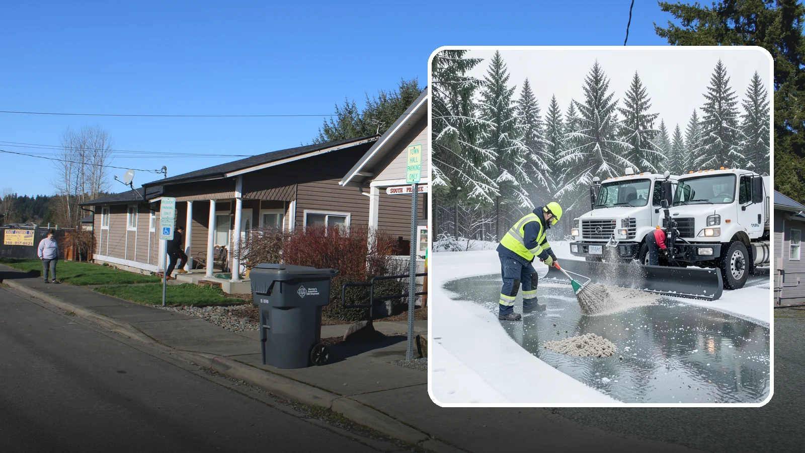 Brine Truck Service in South Prairie, Pierce County, WA - Our brine trucks pre-treat surfaces with liquid deicer so ice never bonds in the first place.