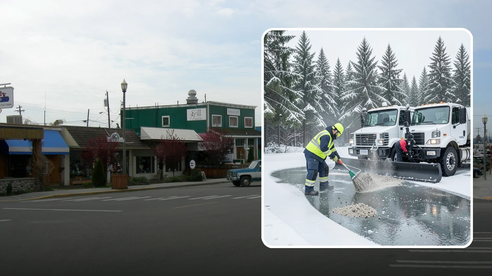 Brine Truck Service in Stanwood, Snohomish County, WA - Our brine trucks pre-treat surfaces with liquid deicer so ice never bonds in the first place.
