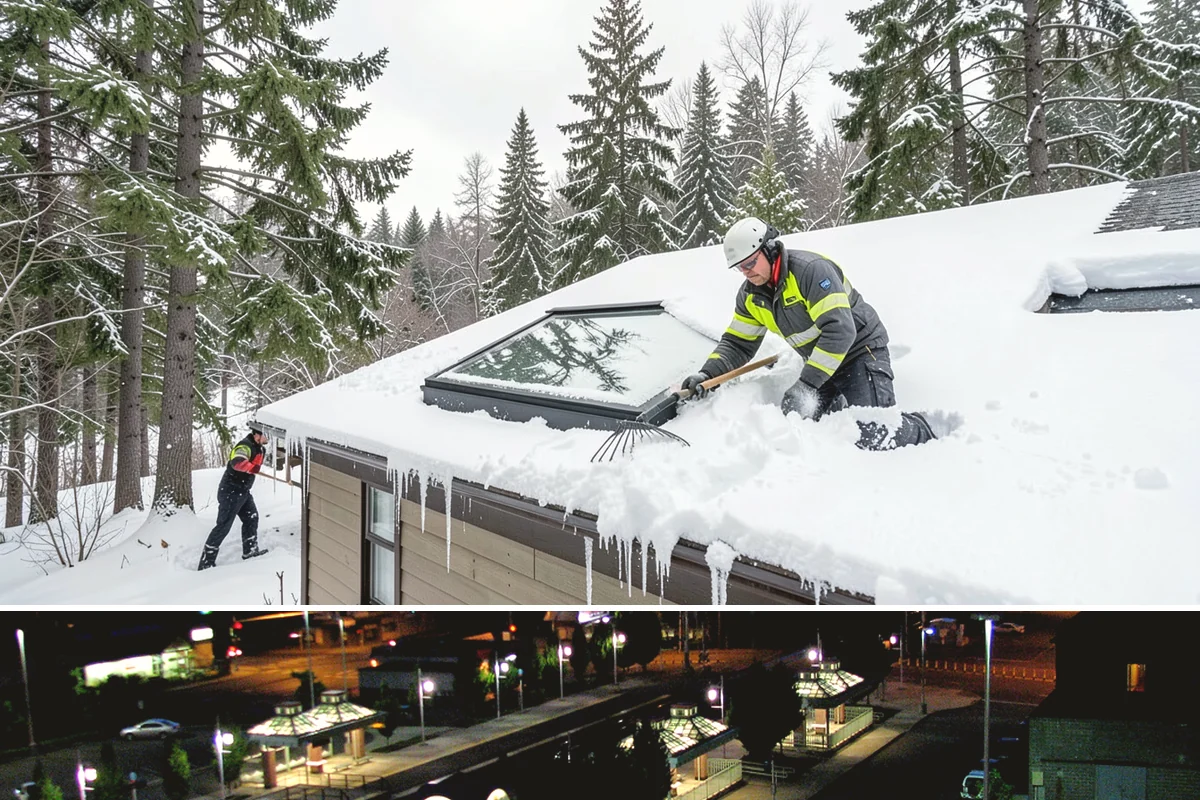 Building Entrance Clearing in Auburn, King County, WA - Cleared first thing after every snowfall throughout the winter season.