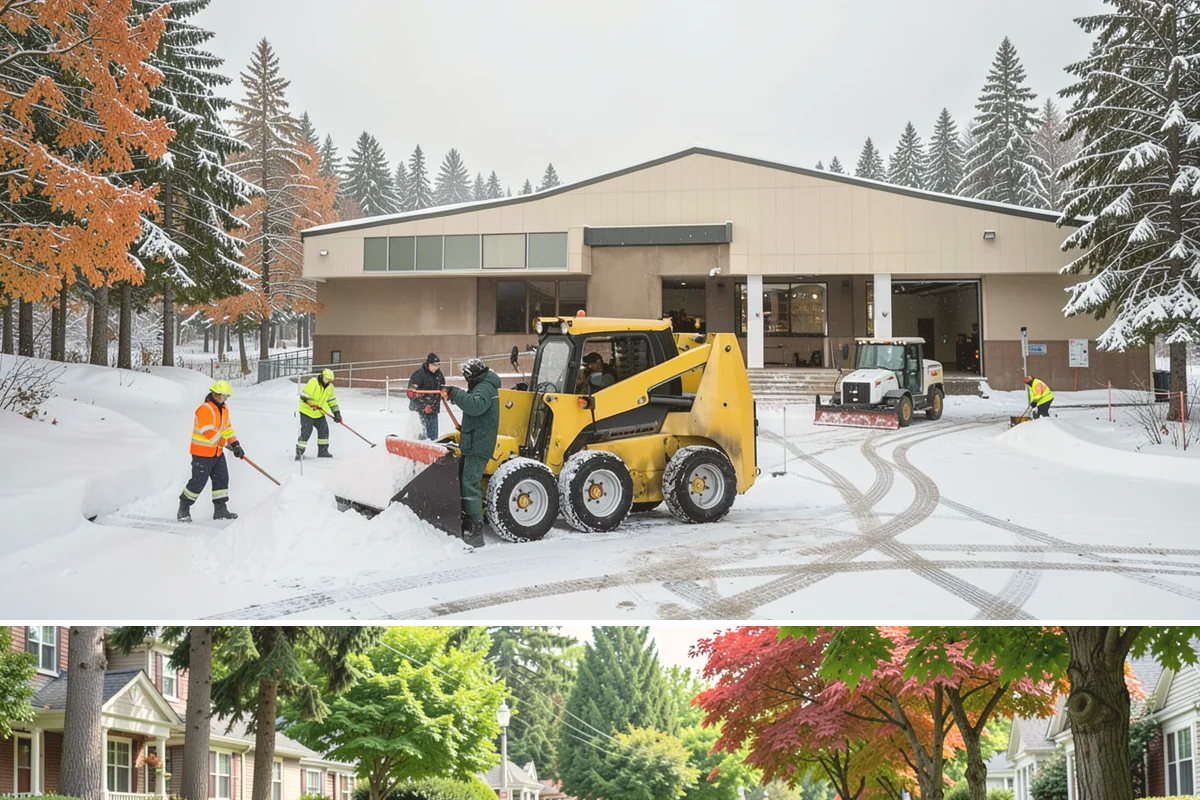 Building Entrance Clearing in Beaux Arts Village, King County, WA - Cleared first thing after every snowfall throughout the winter season.