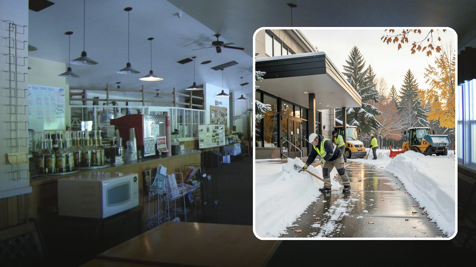 Building Entrance Clearing in Black Diamond, King County, WA - We clear building entrances and their approaches so everyone can enter safely during Western Washington snow and ice.