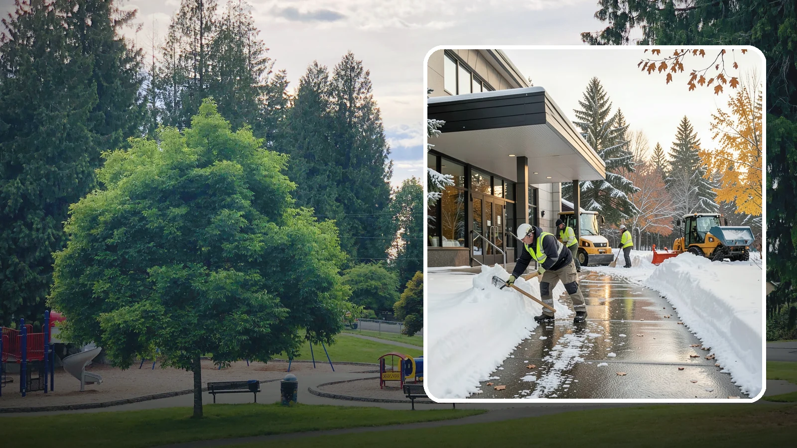Building Entrance Clearing in Bonney Lake, Pierce County, WA - We clear building entrances and their approaches so everyone can enter safely during Western Washington snow and ice.