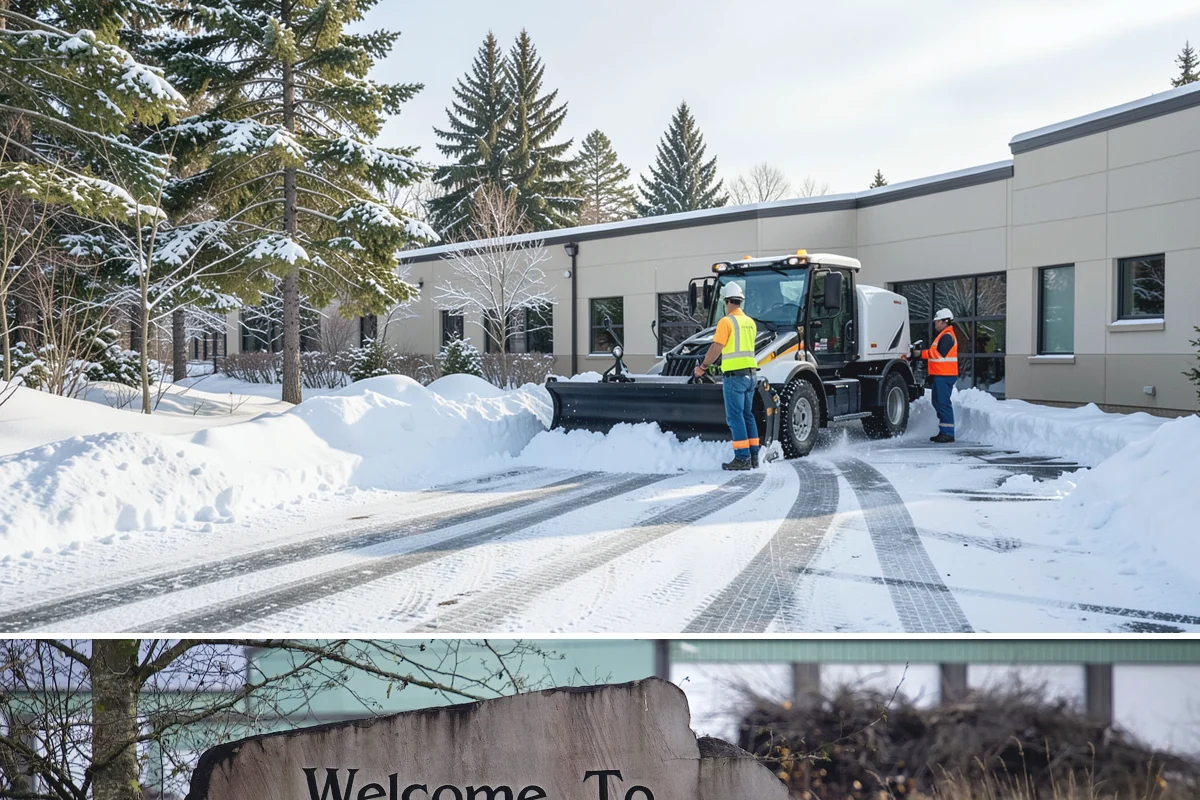 Building Entrance Clearing in Buckley, Pierce County, WA - Cleared first thing after every snowfall throughout the winter season.