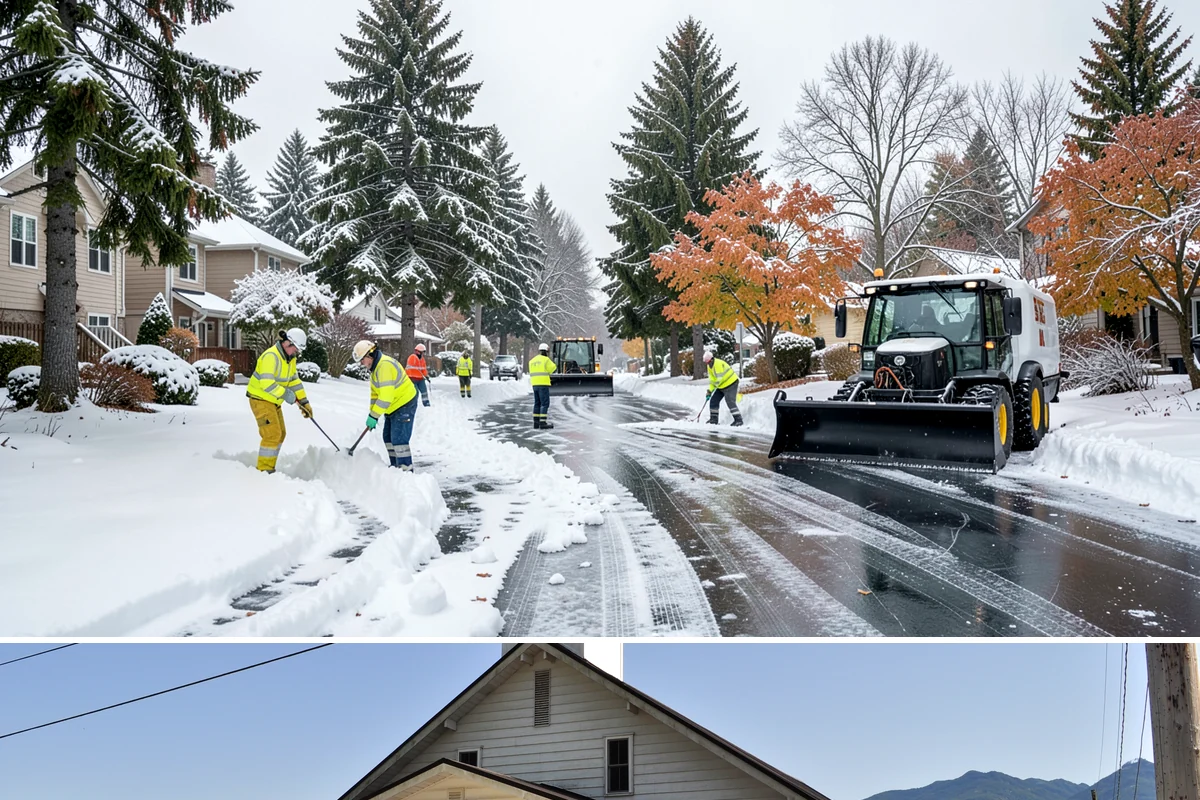 Building Entrance Clearing in Concrete, Skagit County, WA - Cleared first thing after every snowfall throughout the winter season.
