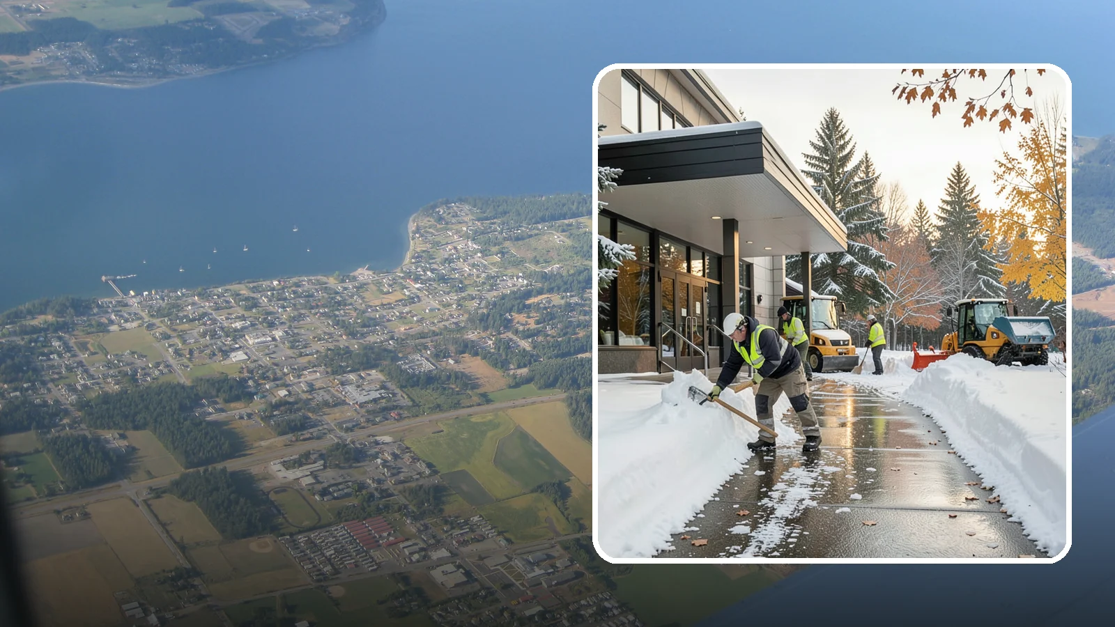 Building Entrance Clearing in Coupeville, Island County, WA - We clear building entrances and their approaches so everyone can enter safely during Western Washington snow and ice.