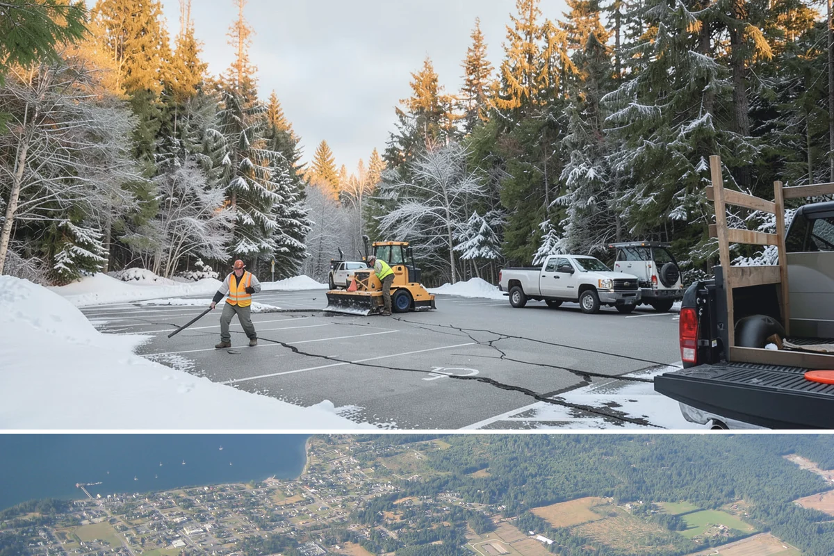 Building Entrance Clearing in Coupeville, Island County, WA - Cleared first thing after every snowfall throughout the winter season.
