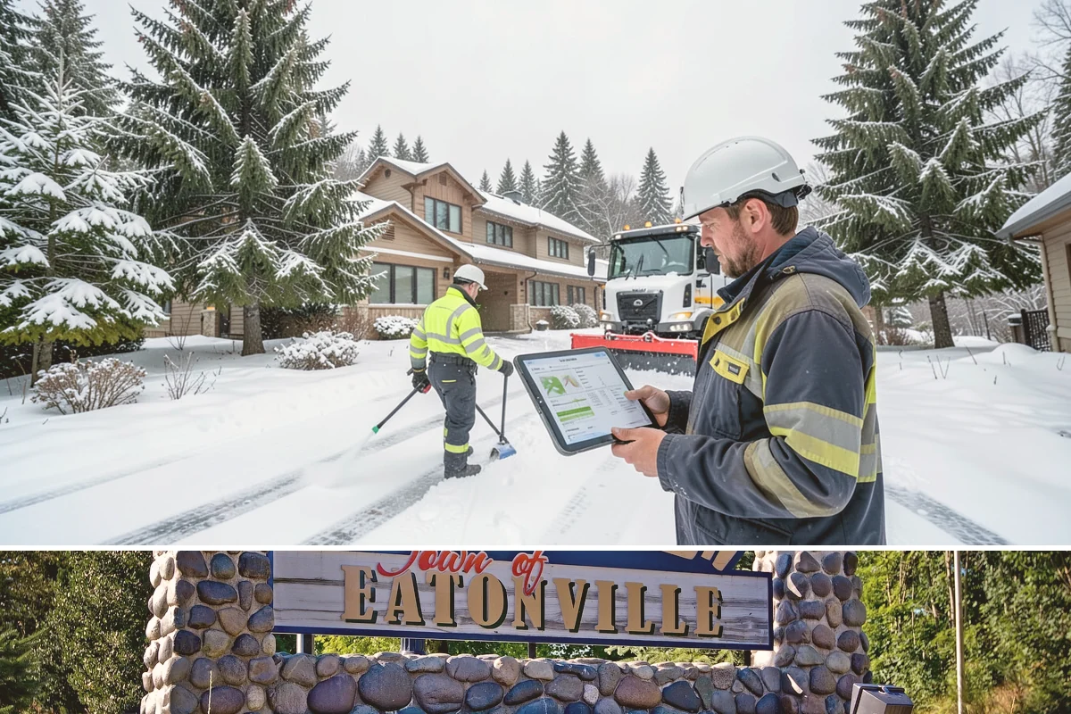 Building Entrance Clearing in Eatonville, Pierce County, WA - Cleared first thing after every snowfall throughout the winter season.